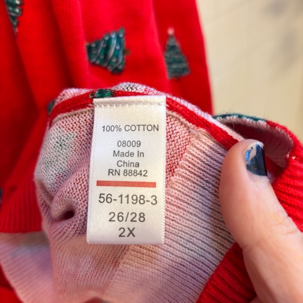 Woman Within Christmas Tree Cardigan Artsy Teacher Office Church Grannycore Knit - Picture 13 of 13